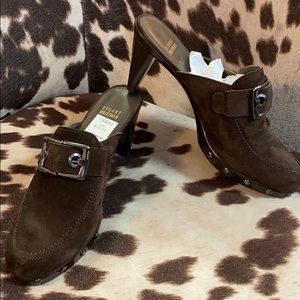 NWT Stuart Weitzman Brown Suede Clogs